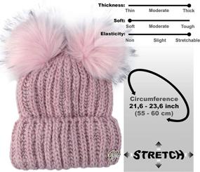 img 1 attached to Women's Braxton Beanie - Cable Knit Winter Hat with 2 Pom Ears, Warm Fleece Lined Ski Cap - Perfect for Snowy Outdoor Activities