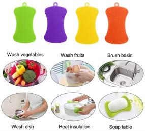 img 1 attached to 🧼 Efficient Cleaning with 4 Pack Silicone Sponge Dish Washing Kitchen Gadgets