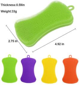 img 2 attached to 🧼 Efficient Cleaning with 4 Pack Silicone Sponge Dish Washing Kitchen Gadgets