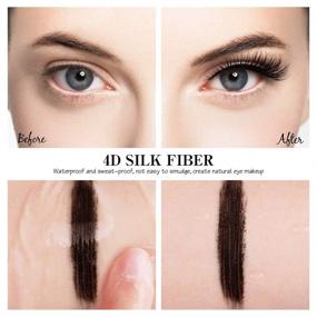 img 2 attached to Enhance Your Lashes with 4D Silk Fiber Mascara - Thickening, Lengthening, & Waterproof