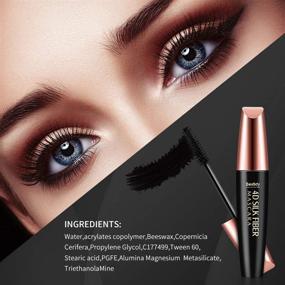 img 1 attached to Enhance Your Lashes with 4D Silk Fiber Mascara - Thickening, Lengthening, & Waterproof