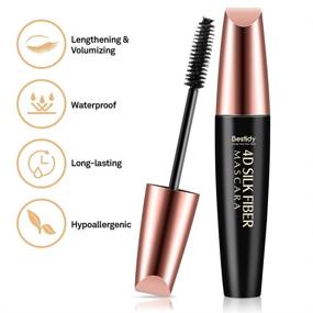 img 3 attached to Enhance Your Lashes with 4D Silk Fiber Mascara - Thickening, Lengthening, & Waterproof