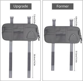 img 2 attached to 🚗 Серый органайзер для солнцезащитного козырька в автомобиле с множеством карманов и молниями – Jumtop автомобильная внутренняя сумка для хранения вещей на грузовике