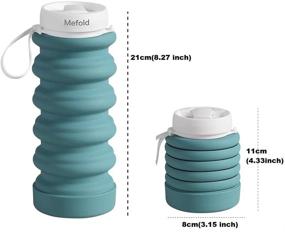 img 3 attached to MeFold Collapsible Water Bottles 20oz: BPA-Free, 🥤 Leakproof for Cycling, Running & Hiking | Green, 600ML