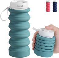 mefold collapsible water bottles 20oz: bpa-free, 🥤 leakproof for cycling, running & hiking | green, 600ml logo