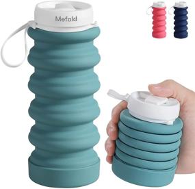 img 4 attached to MeFold Collapsible Water Bottles 20oz: BPA-Free, 🥤 Leakproof for Cycling, Running & Hiking | Green, 600ML