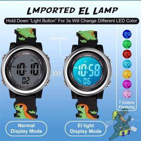 img 3 attached to Waterproof Luminous Stopwatch Wristwatch Dinosaur