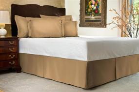 img 3 attached to 🛏️ Юбка для кровати Blissford - размер King, 14-дюймовый скат - хлопковая смесь цвета верблюда - раздельные углы - доступна в 16 цветах