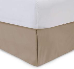 img 4 attached to 🛏️ Юбка для кровати Blissford - размер King, 14-дюймовый скат - хлопковая смесь цвета верблюда - раздельные углы - доступна в 16 цветах