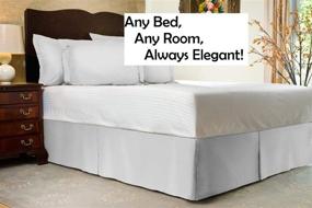 img 2 attached to 🛏️ Юбка для кровати Blissford - размер King, 14-дюймовый скат - хлопковая смесь цвета верблюда - раздельные углы - доступна в 16 цветах