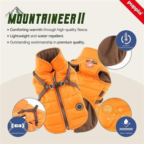 img 1 attached to 🐶 Winter Fleece Dog Vest with Integrated Harness, Puppia Mountaineer II: Zipper Closure, Waterproof Outer Shell for Cold Weather