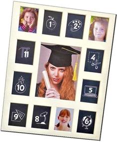 img 4 attached to 📸 Capture Memories with our School Years Photo Mat K-12 - Elegant 11x14 Inch Off-White Picture Mat featuring Chalkboard Design (No Frame Included)