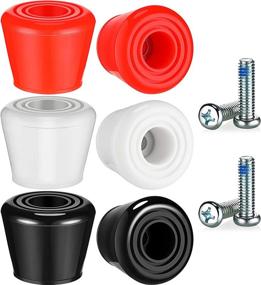 img 4 attached to 🛼 10-Piece Roller Skate Toe Stoppers Set: 3 Pairs of PU Roller Skate Toe Stops + 4 Replacement Screws – Enhance Your Skating Experience with 3 Color Options