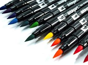 img 2 attached to 🎨 KingArt PRO Dual TIP Brush Pens - Set of 48 Unique Colors: 48 Count Bundle