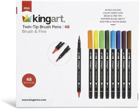 img 3 attached to 🎨 KingArt PRO Dual TIP Brush Pens - Set of 48 Unique Colors: 48 Count Bundle