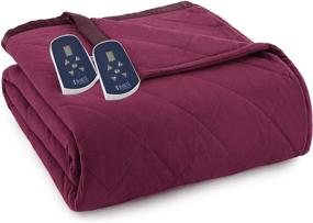 img 4 attached to Thermee Micro Flannel Electric Burgundy Bedding