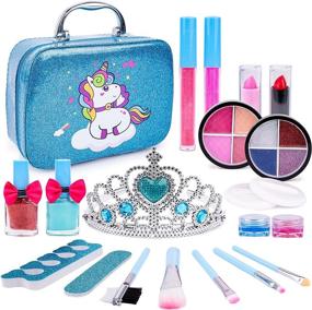 img 4 attached to Washable Pretend Makeup: A Fun and Safe Cosmetics Set for Ayeboovi Kids