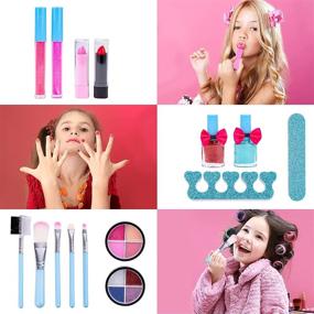 img 3 attached to Washable Pretend Makeup: A Fun and Safe Cosmetics Set for Ayeboovi Kids