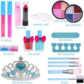img 1 attached to Washable Pretend Makeup: A Fun and Safe Cosmetics Set for Ayeboovi Kids
