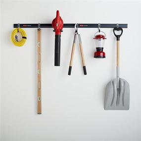 img 2 attached to 🔧 Maximize Garage Space with Rubbermaid FastTrack All-in-One Rail & Hook Wall Hanging Kit, 8 Piece