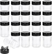 yesland 20 pcs bpa-free plastic spice jars/bottles, 5 oz pet spice containers with black cap, ideal for spice, herb, and powder storage логотип