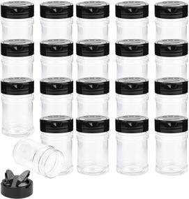 img 4 attached to Yesland 20 Pcs BPA-Free Plastic Spice Jars/Bottles, 5 Oz PET Spice Containers with Black Cap, Ideal for Spice, Herb, and Powder Storage