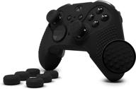 🎮 foamy lizard xbox one elite series 2 controller studded grip skin - sweat-free silicone with anti-slip studs and 8 qsx-elite thumb grips (black) - (not for series x/s/elite 1) logo