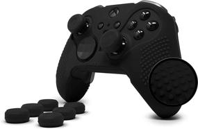 img 4 attached to 🎮 Foamy Lizard Xbox One Elite Series 2 Controller Studded Grip Skin - Sweat-Free Silicone with Anti-Slip Studs and 8 QSX-Elite Thumb Grips (Black) - (NOT for Series X/S/Elite 1)