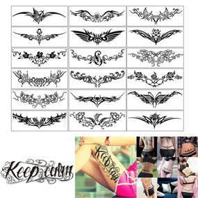 img 4 attached to ELANE Temporary Tattoo Stickers Set - 19 Sheets, Including 18PCS Body Art Makeup Fake Tattoos & 1PCS Calm Down Tattoo Stickers for Hand Neck Wrist Fashion, Waterproof & Removable Body Sticker
