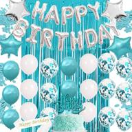 🎉 turquoise birthday party decorations kit - teal blue and silver balloons for women and girls logo