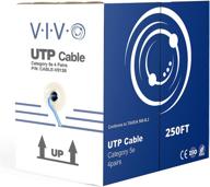 🔌 vivo blue 250ft cat5e ethernet cable, cca, 24 awg, utp pull box, cat-5e wire, indoor for network installations - cable-v013b logo