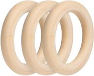 🪢 20 pack of 2.75" unfinished wooden craft rings for macrame, diy crafts, and jewelry making logo