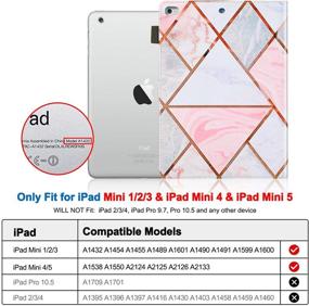 img 3 attached to 📱 iPad Mini Case - JZCreater PU Leather Smart Cover with Auto Wake/Sleep, Marble Plaids