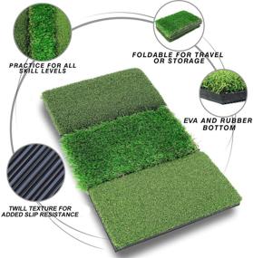 img 3 attached to 🏌️ Enhance Your Golf Game with RELILAC Tri-Turf Golf Hitting Mat - the Ultimate Training Aid for Backyard, Portable Driving, Chipping, and Putting Practice - Find Your Perfect Size!