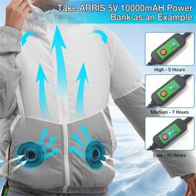 img 2 attached to 💨 ARRIS 5V USB Охлаждающая куртка: оставайтесь прохладными с 4 вентиляторами и защитой от УФ-лучей!