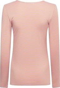 img 3 attached to 👚 OCALLK Women's Long Sleeve Round Neck Soft Lightweight Stretch Basic Layer Tee: The Perfect Slim-Fit Active T-Shirt Tops