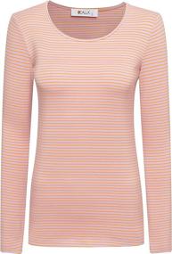 img 4 attached to 👚 OCALLK Women's Long Sleeve Round Neck Soft Lightweight Stretch Basic Layer Tee: The Perfect Slim-Fit Active T-Shirt Tops