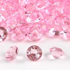 img 2 attached to 💎 OUTUXED 1500шт. 0.3&#34;(8мм) Розовые алмазы: Изысканный акриловый пластиковый декор для ваз, столов и свадеб