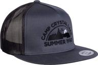 🎬 ретро винтажная кино шляпа 'ужас из прошлого', лагерь кристалловое озеро, лето 1980 года, смешной стиль 80-х, серый/черный логотип