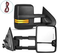 autosaver88 towing mirrors for chevy silverado gmc sierra - 🚗 power heated telescoping tow mirrors with led turn signal - black (2014-2018) logo