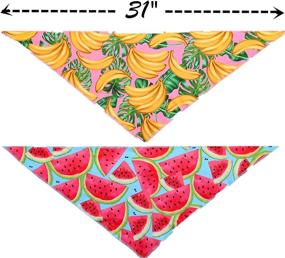 img 2 attached to 🍉 BoomBone Watermelon Dog Bandana Set - Stylish Scarf for Dogs of All Sizes, Perfect for Summer