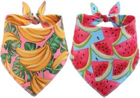 img 4 attached to 🍉 BoomBone Watermelon Dog Bandana Set - Stylish Scarf for Dogs of All Sizes, Perfect for Summer