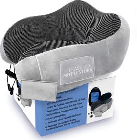 img 4 attached to 🌟 Pinacam Products Travel Neck Pillow - Easy-to-Use & Supportive Memory Foam for Head and Neck Relaxation! Includes Washable Pillowcase, Bag, Eye Mask, Earplugs, Removable Velcro Design to Minimize Distractions!