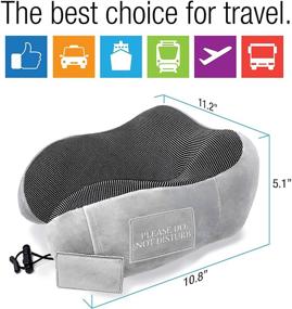 img 2 attached to 🌟 Pinacam Products Travel Neck Pillow - Easy-to-Use & Supportive Memory Foam for Head and Neck Relaxation! Includes Washable Pillowcase, Bag, Eye Mask, Earplugs, Removable Velcro Design to Minimize Distractions!