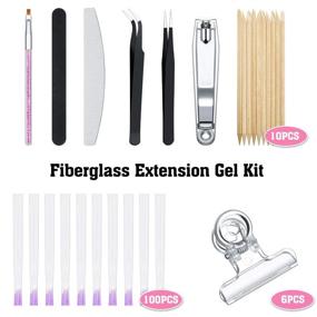 img 3 attached to 💅 122-Piece Fiber Nail Kit: Complete Nail Extension Set with Fiberglass Material for Quick and Easy Shaping - Ideal for False Nails, Fake Nail Tips, and Salon-Quality Manicures