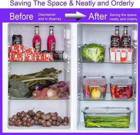 img 1 attached to 🥶 Clear Refrigerator Organizer Bins with Lids - Stackable, Airtight, BPA-Free Plastic Containers for Fridge, Freezer, and Kitchen Storage - LIHABILAL Refrigerator Bins with Handles