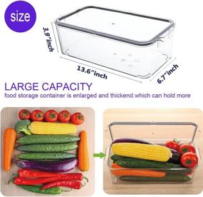 img 3 attached to 🥶 Clear Refrigerator Organizer Bins with Lids - Stackable, Airtight, BPA-Free Plastic Containers for Fridge, Freezer, and Kitchen Storage - LIHABILAL Refrigerator Bins with Handles