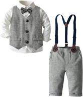 sangtree baby boys dress shirt with bowtie and suspender pants - sizes 6 months to 6 years logo