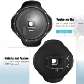 img 1 attached to 📸 Enhanced Shoot 2.0 Version: Outtek 6'' Diving Lens Hood Dome Port Cover for GoPro Hero 3/4 - Perfect for Underwater Photography