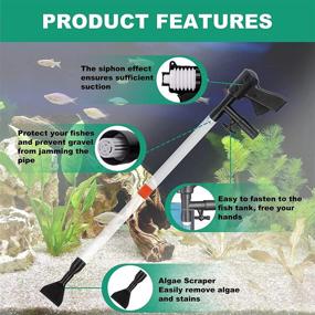 img 2 attached to Efficient 5-in-1 FREESEA Fish Tank Gravel Cleaner: Vacuum, Algae Scraper, Water Flow Controller, Quick Water Changer for Fish Tank Gravel Sand Cleaning